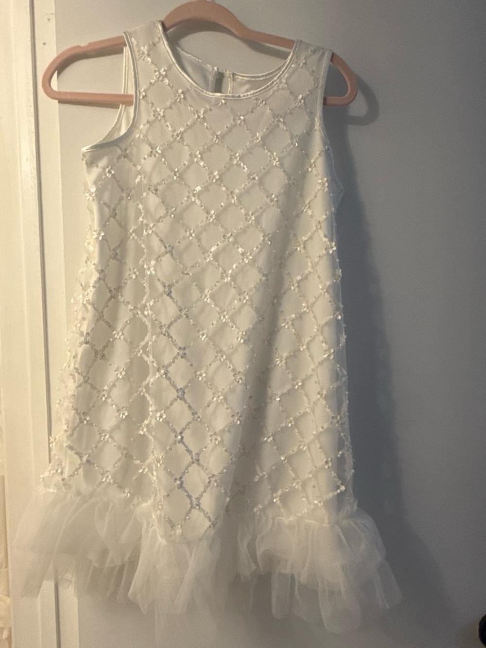 Speechless Ivory Beaded Tulle Hem Party Dress